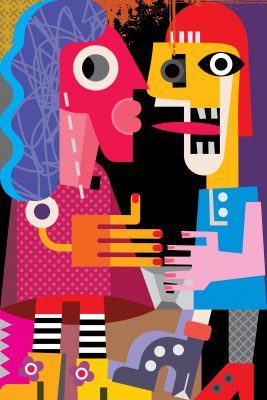 A man and a woman A man and a woman vector illustration. Modern fine art portrait.